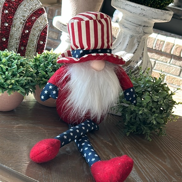 NEW!  Lighted Uncle Sam American Patriotic Stars & Stripes Flag Garden Gnome - Picture 8 of 8